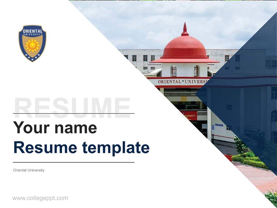 Oriental University Resume PPT Template4:3 ratio PPT effect preview image5