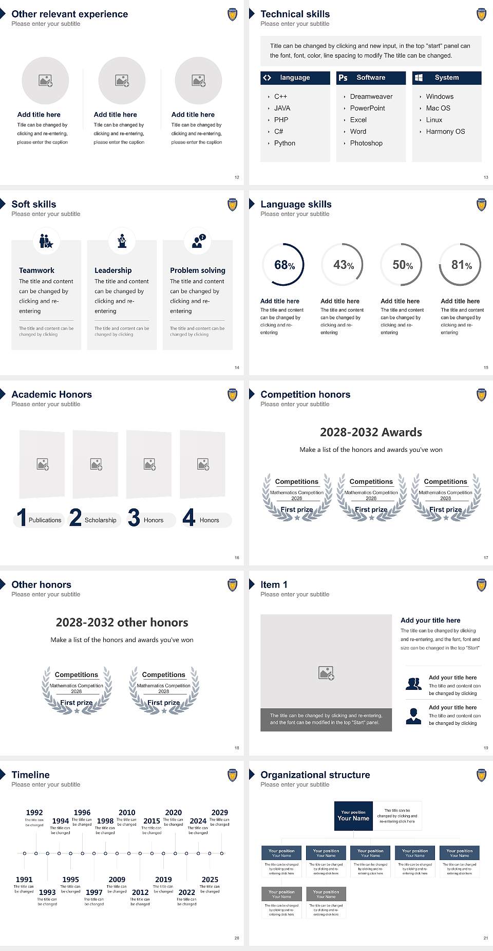 Oriental University Resume PPT Template4:3 ratio PPT effect preview image3