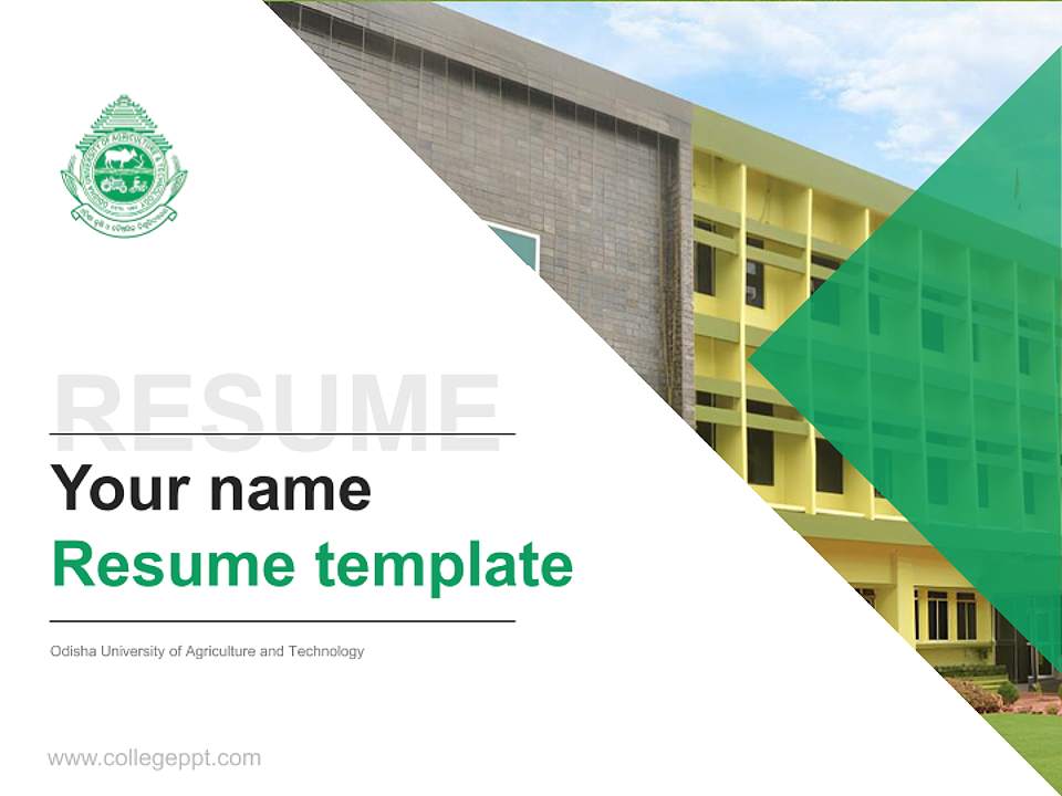 Odisha University of Agriculture and Technology Resume PPT Template4:3 ratio PPT effect preview image1