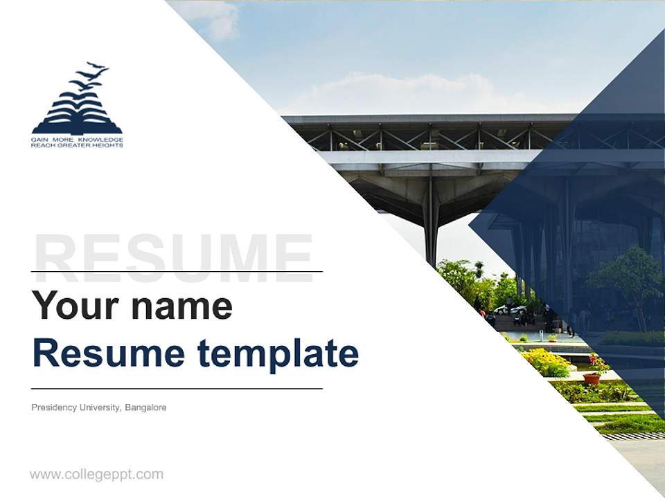 Presidency University, Bangalore Resume PPT Template4:3 ratio PPT effect preview image5