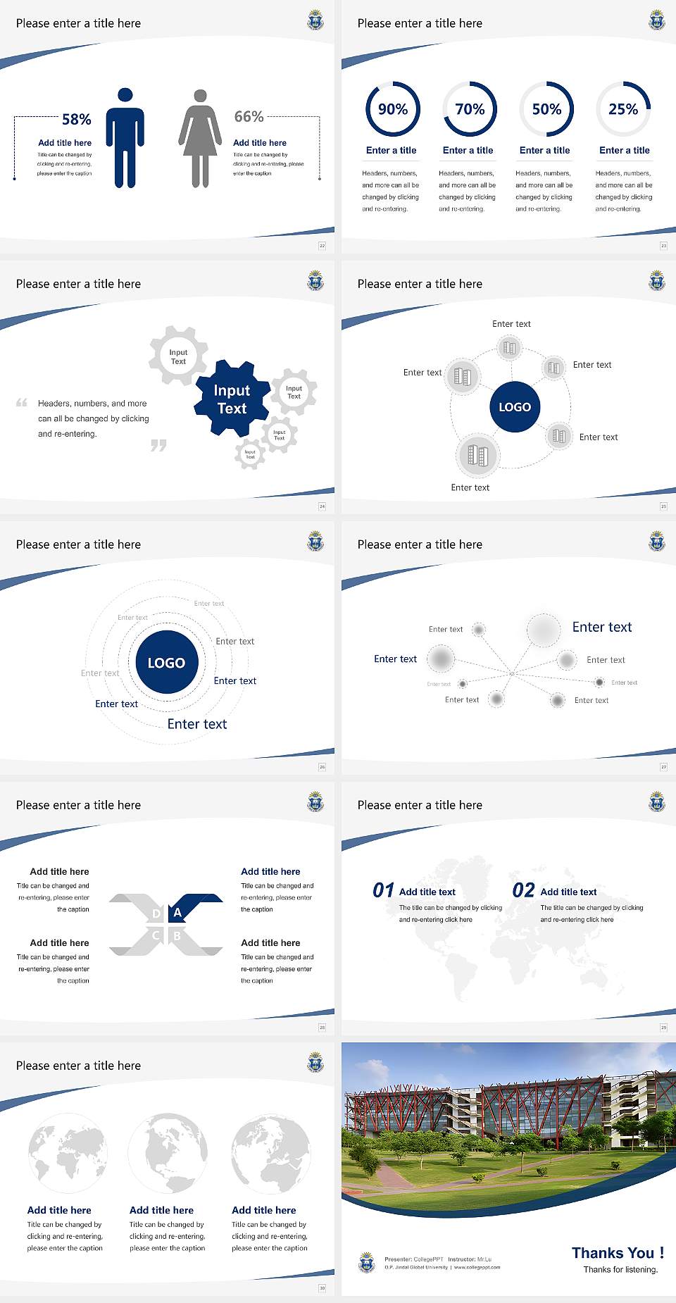 O.P. Jindal Global University Course/Courseware Creation PPT Template4:3 ratio PPT effect preview image4