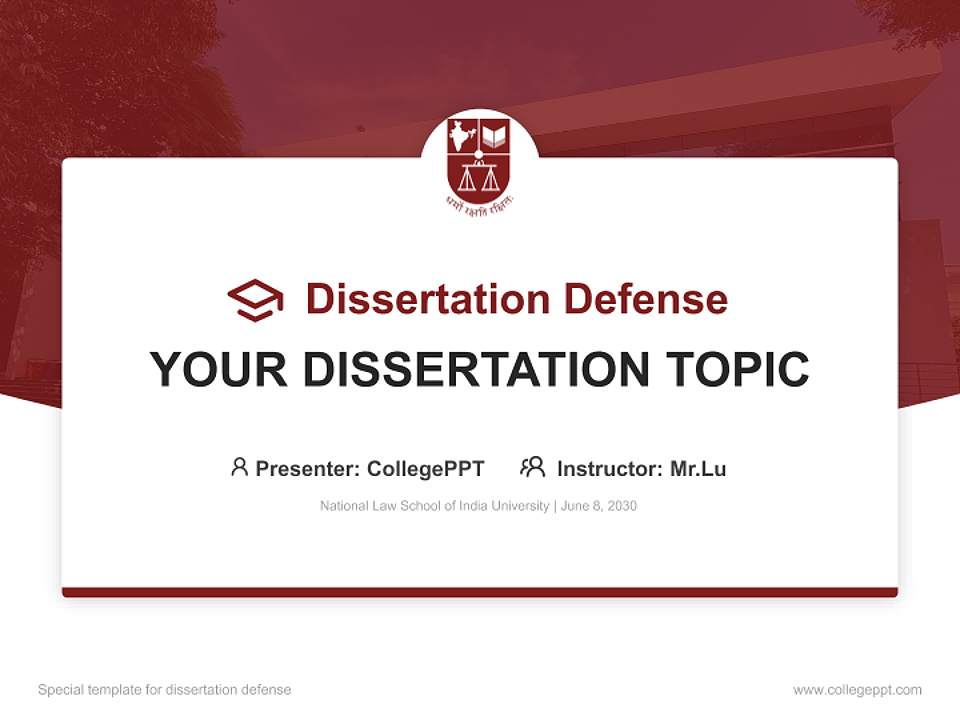National Law School of India University Graduation Thesis Defense PPT Template4:3 ratio PPT effect preview image7
