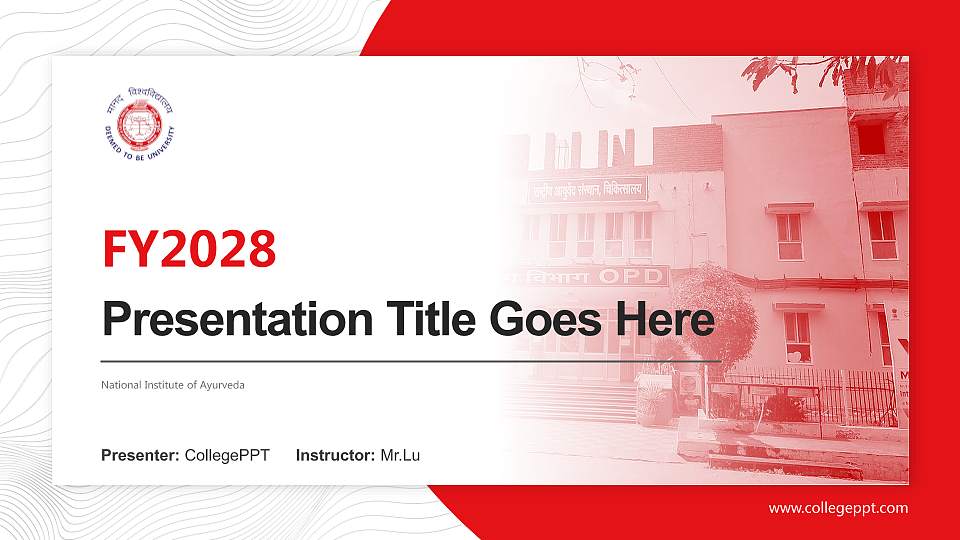 National Institute of Ayurveda Academic Presentation/Research Findings Report PPT Template16:9 ratio PPT effect preview image