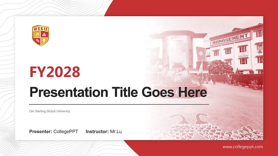 Om Sterling Global University Academic Presentation/Research Findings Report PPT Template16:9 ratio PPT effect preview image