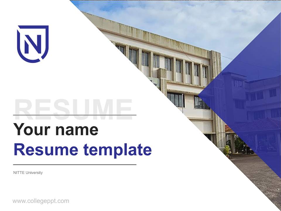 NITTE University Resume PPT Template4:3 ratio PPT effect preview image5