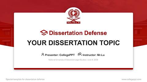 National University of Advanced Legal Studies Graduation Thesis Defense PPT Template