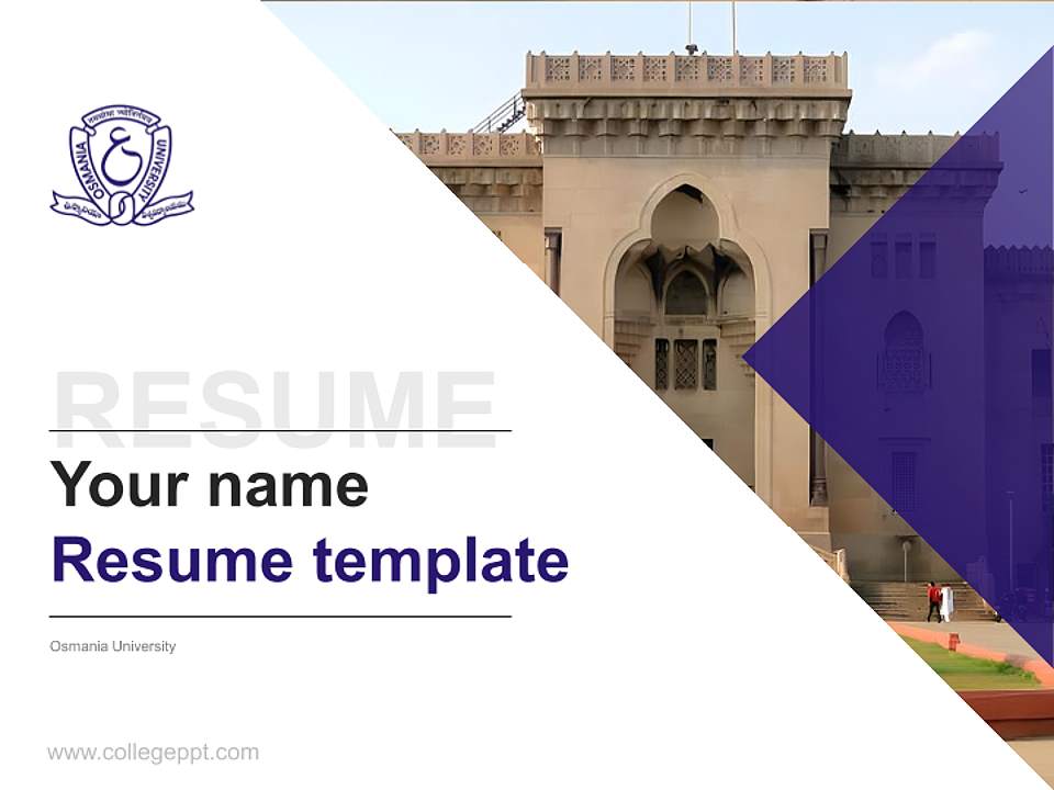Osmania University Resume PPT Template4:3 ratio PPT effect preview image5