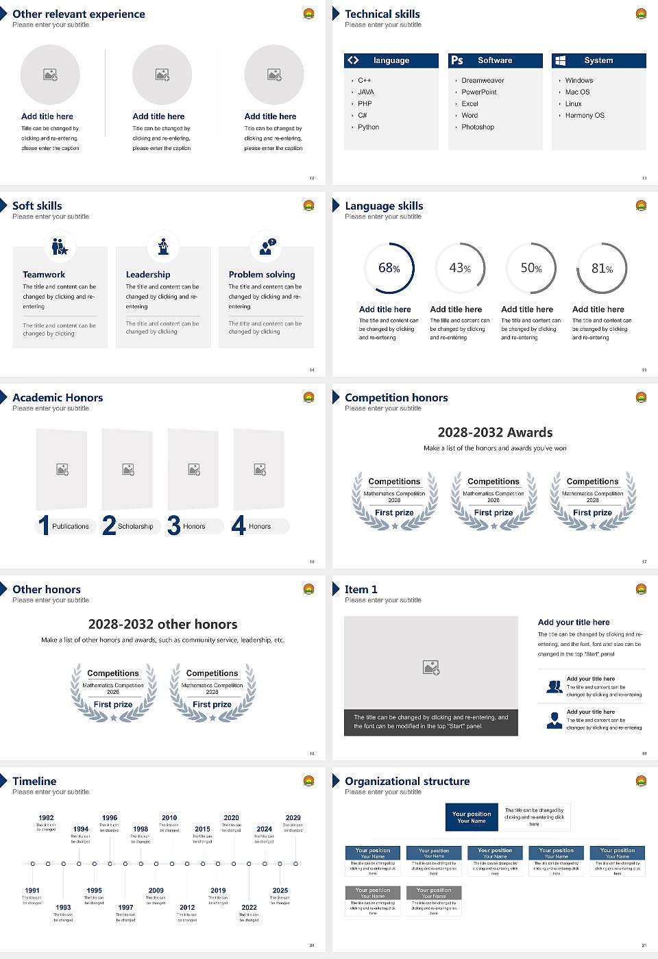 North Eastern Hill University Resume PPT Template16:9 ratio PPT effect preview image3