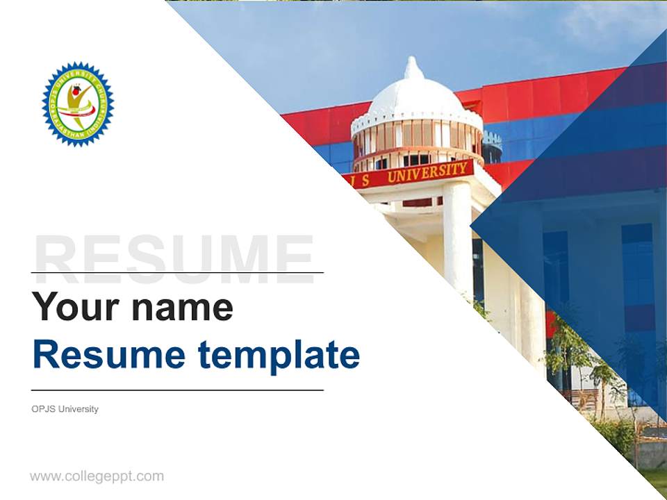 OPJS University Resume PPT Template4:3 ratio PPT effect preview image5