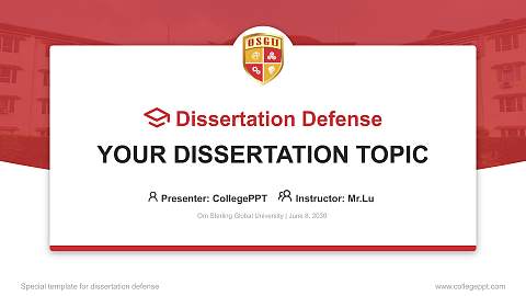 Om Sterling Global University Graduation Thesis Defense PPT Template