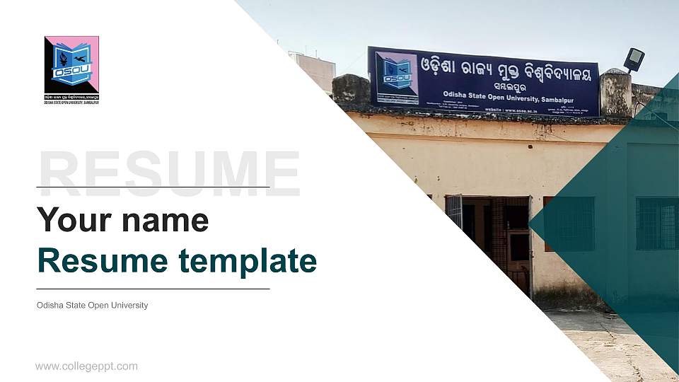 Odisha State Open University Resume PPT Template16:9 ratio PPT effect preview image