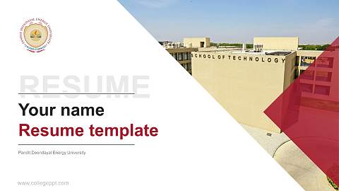 Pandit Deendayal Energy University Resume PPT Template