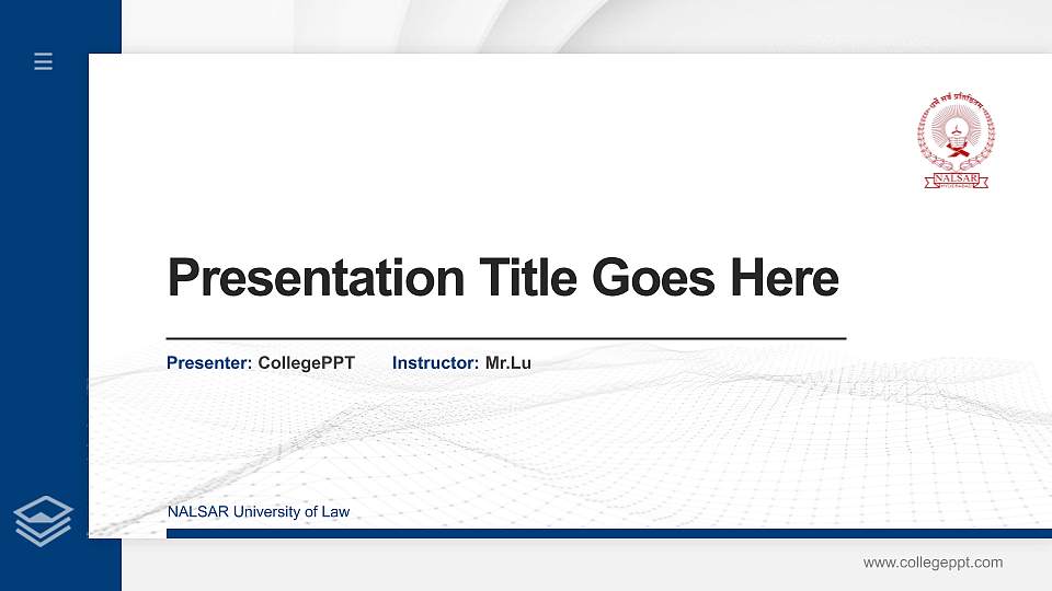 NALSAR University of Law Thesis Proposal/Graduation Defense PPT Template16:9 ratio PPT effect preview image