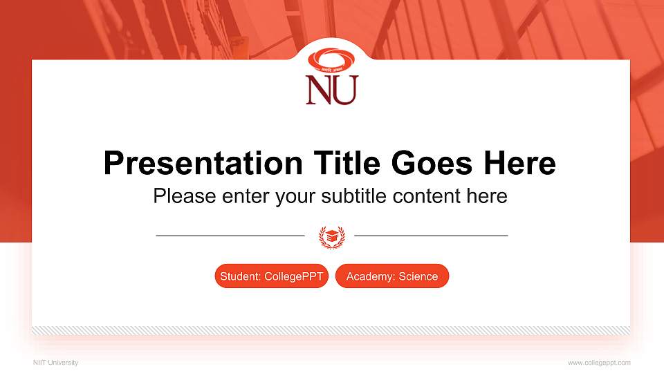 NIIT University National Scholarship Defense PPT Template16:9 ratio PPT effect preview image