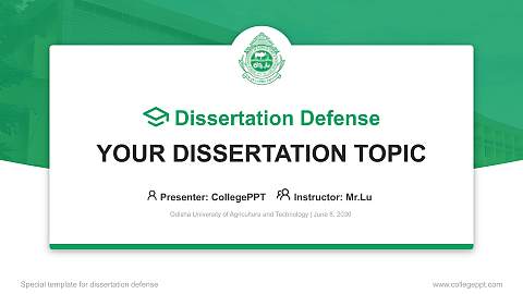 Odisha University of Agriculture and Technology Graduation Thesis Defense PPT Template