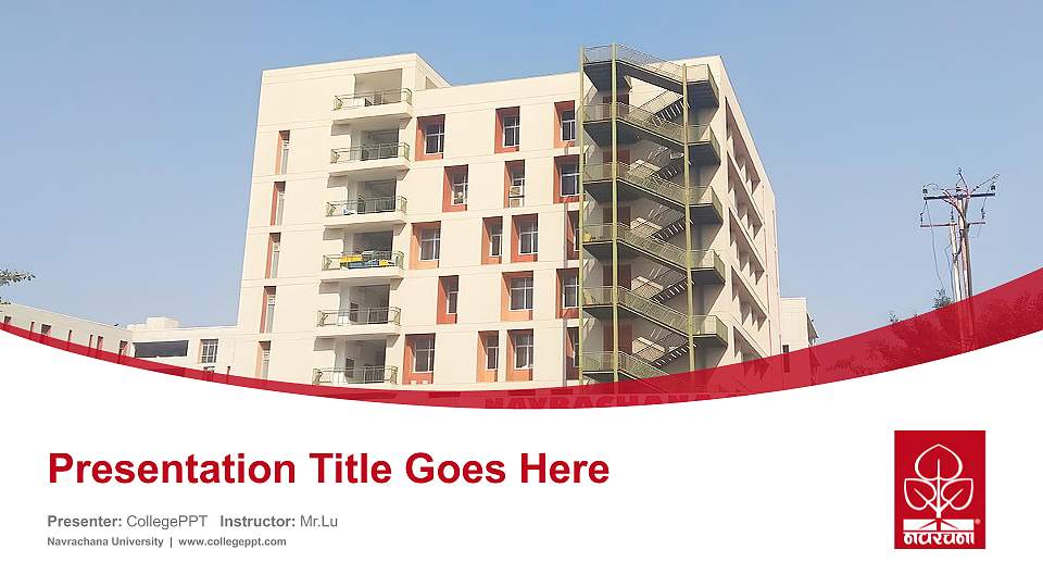 Navrachana University Course/Courseware Creation PPT Template16:9 ratio PPT effect preview image