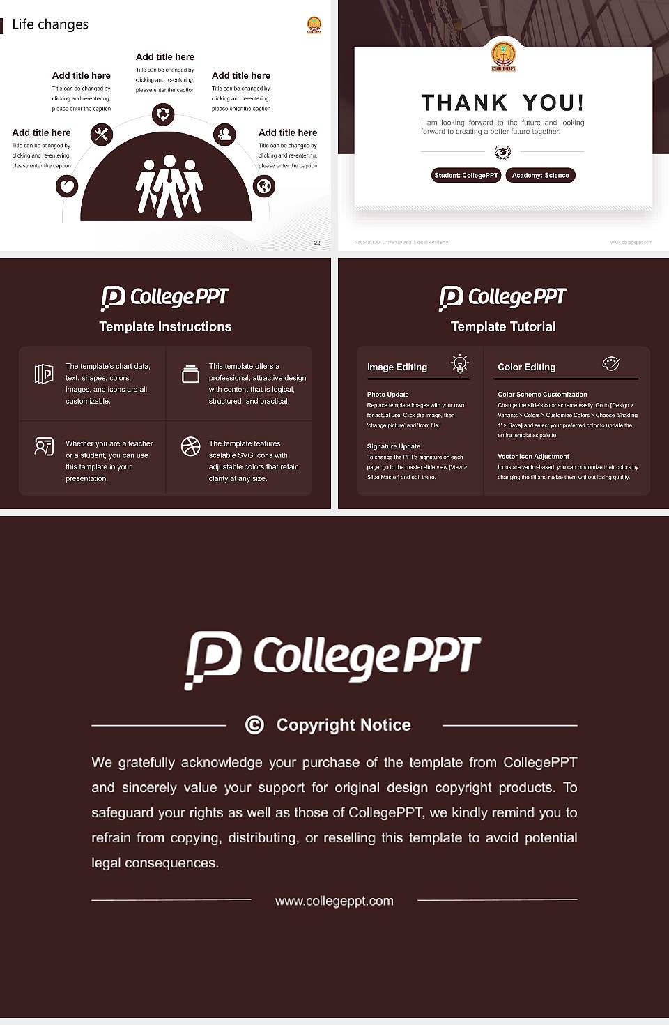 National Law University and Judicial Academy National Scholarship Defense PPT Template4:3 ratio PPT effect preview image4