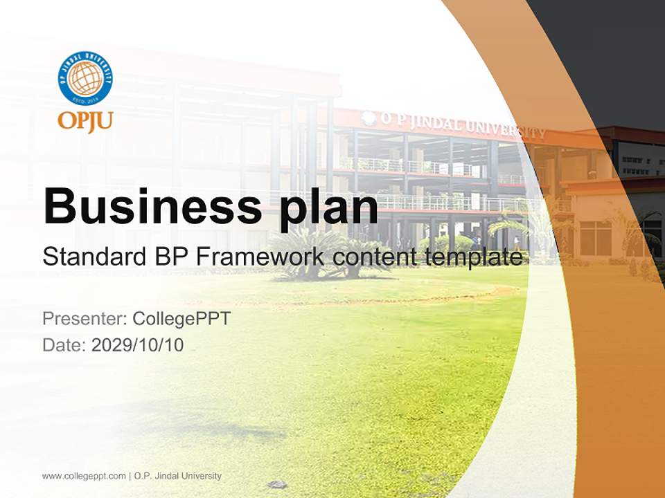 O.P. Jindal University Competition/Entrepreneurship Contest PPT Template4:3 ratio PPT effect preview image9