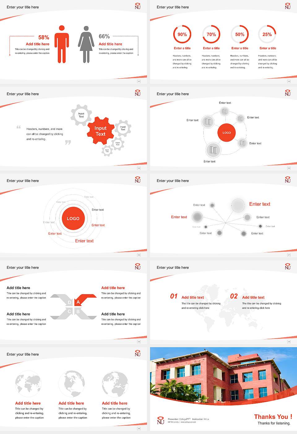 NIIT University Course/Courseware Creation PPT Template16:9 ratio PPT effect preview image4