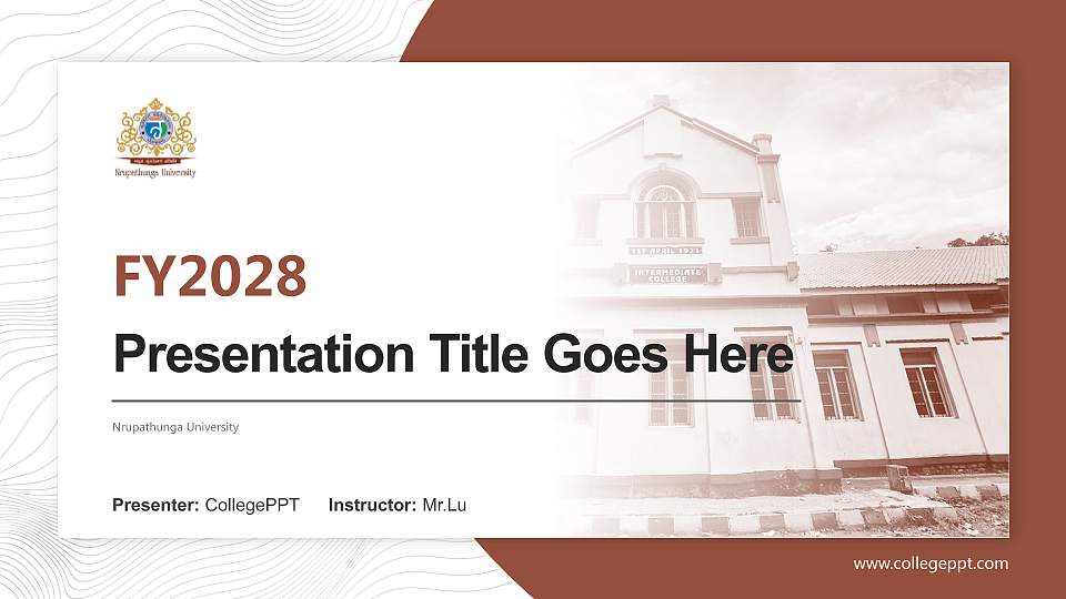 Nrupathunga University Academic Presentation/Research Findings Report PPT Template16:9 ratio PPT effect preview image