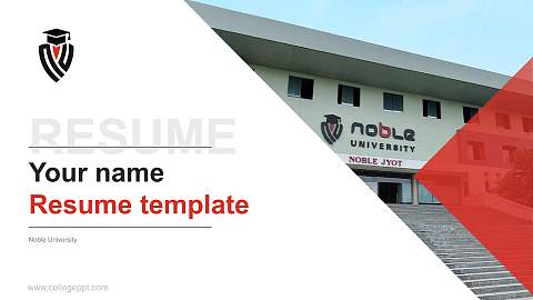 Noble University Resume PPT Template