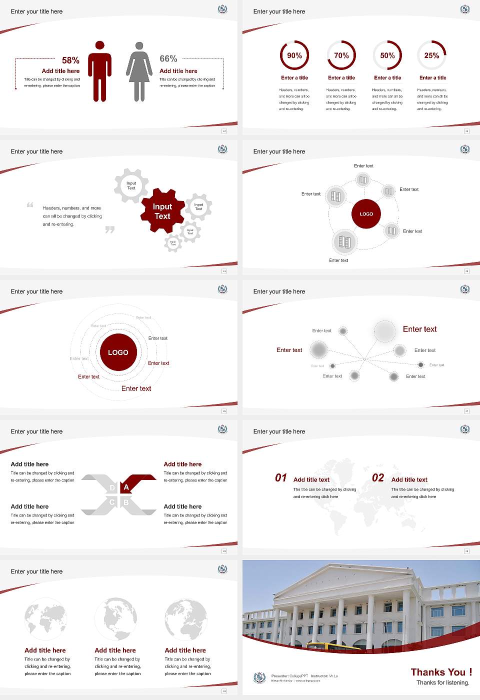 Nirwan University Course/Courseware Creation PPT Template16:9 ratio PPT effect preview image4