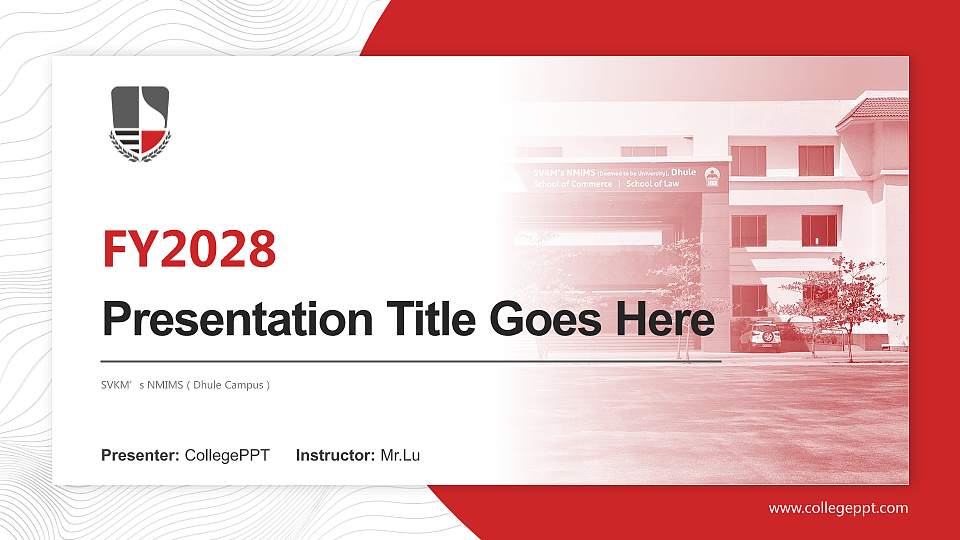 SVKM’s NMIMS（Dhule Campus） Academic Presentation/Research Findings Report PPT Template16:9 ratio PPT effect preview image