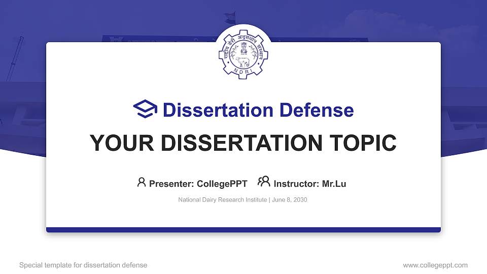 National Dairy Research Institute Graduation Thesis Defense PPT Template16:9 ratio PPT effect preview image
