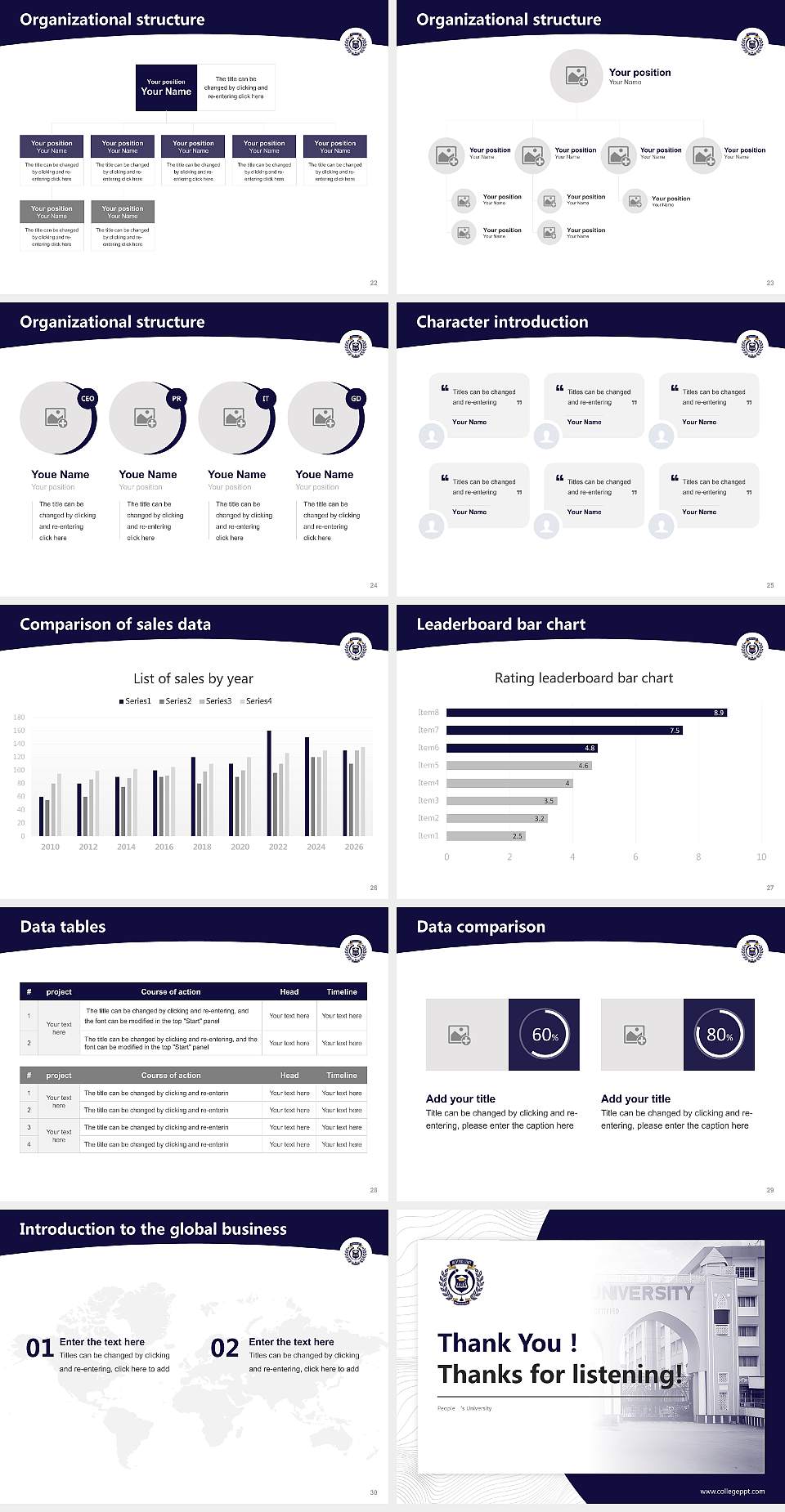 People ‘s University Academic Presentation/Research Findings Report PPT Template4:3 ratio PPT effect preview image4