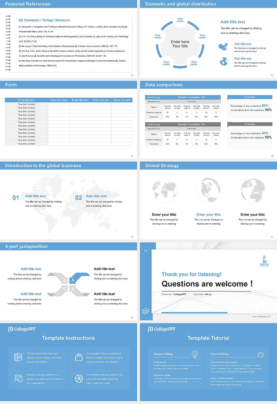 North East Christian University Thesis Proposal/Graduation Defense PPT Template16:9 ratio PPT effect preview image4