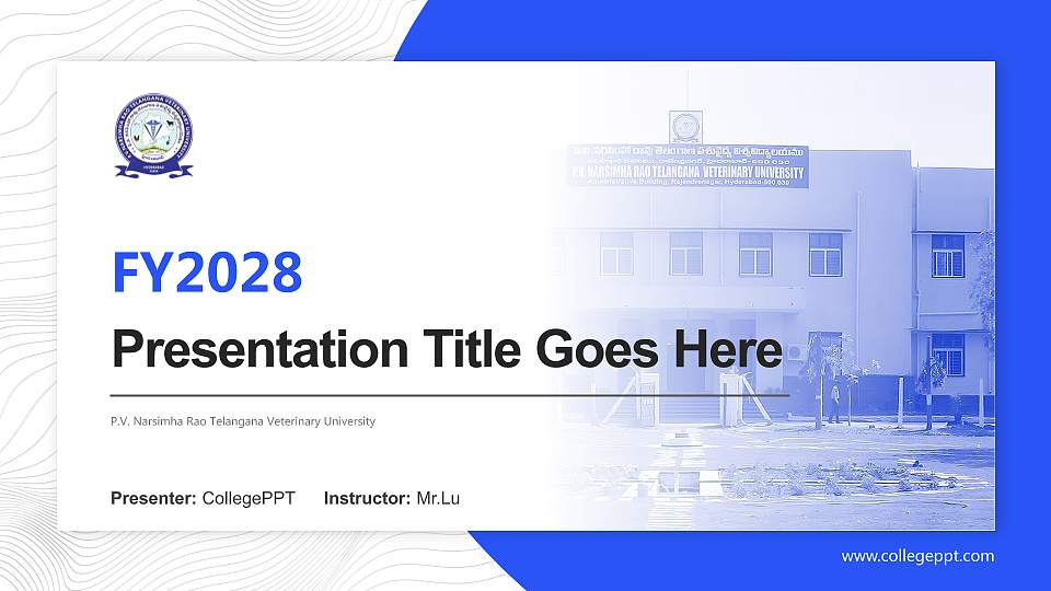 P.V. Narsimha Rao Telangana Veterinary University Academic Presentation/Research Findings Report PPT Template16:9 ratio PPT effect preview image