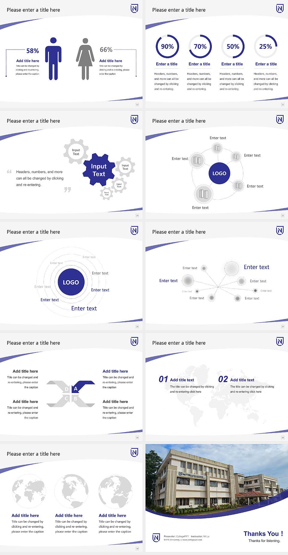 NITTE University Course/Courseware Creation PPT Template4:3 ratio PPT effect preview image4