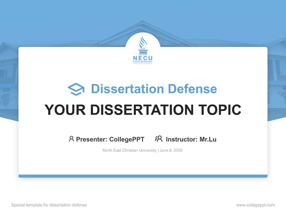 North East Christian University Graduation Thesis Defense PPT Template4:3 ratio PPT effect preview image7