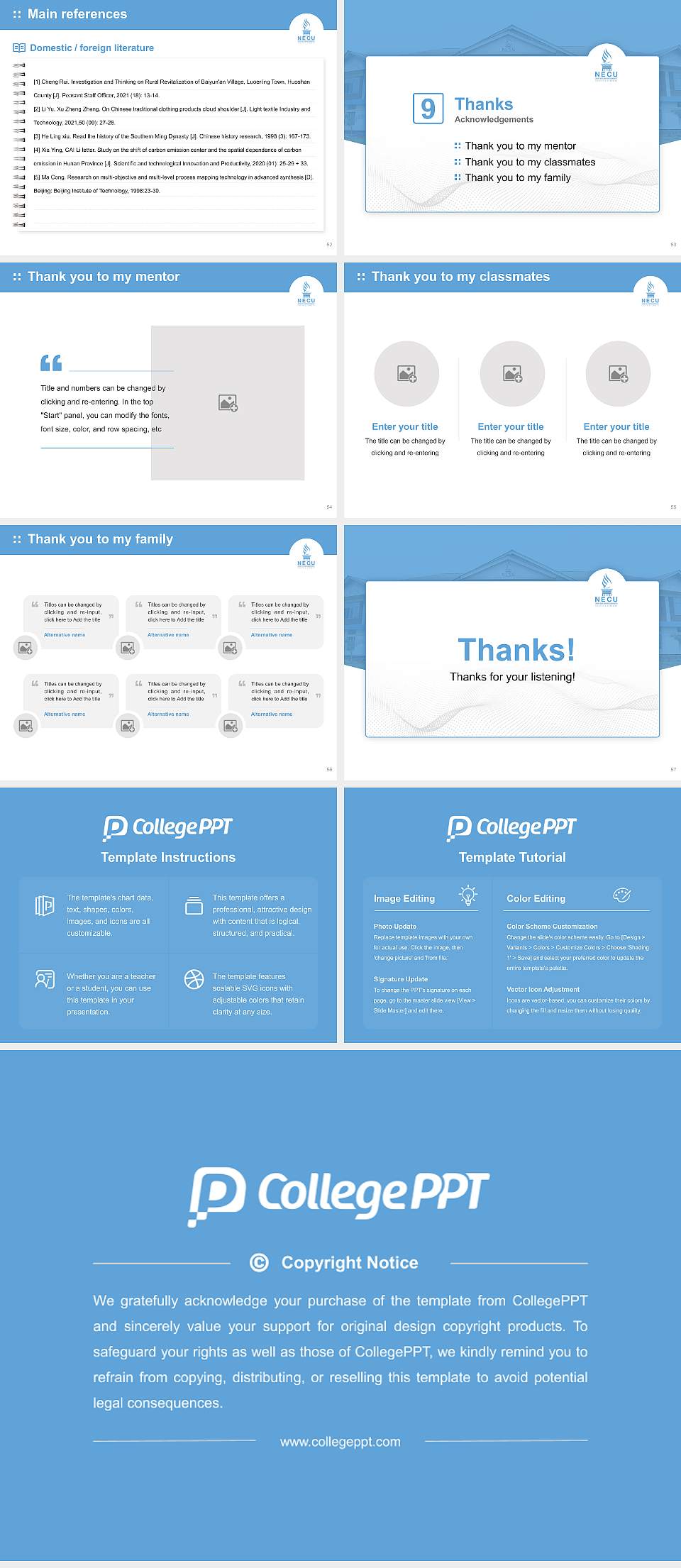 North East Christian University Graduation Thesis Defense PPT Template4:3 ratio PPT effect preview image7