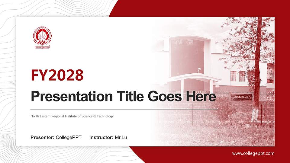 North Eastern Regional Institute of Science & Technology Academic Presentation/Research Findings Report PPT Template16:9 ratio PPT effect preview image