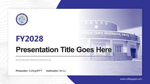 Nanaji Deshmukh Veterinary Science University Academic Presentation/Research Findings Report PPT Template