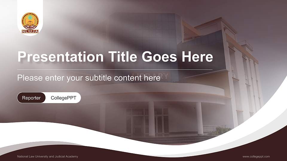 National Law University and Judicial Academy Lecture Sharing and Networking Event PPT Template16:9 ratio PPT effect preview image