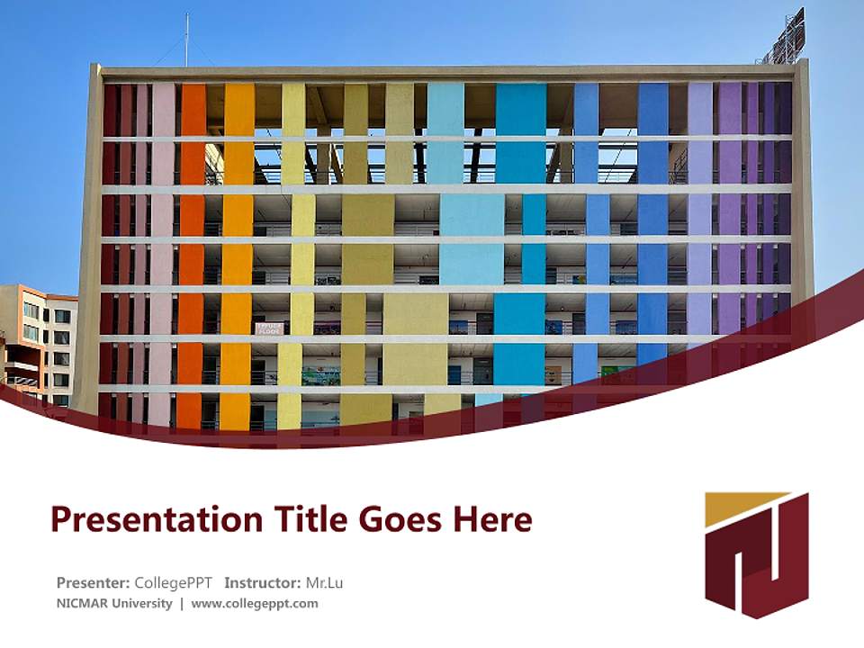 NICMAR University Course/Courseware Creation PPT Template4:3 ratio PPT effect preview image5