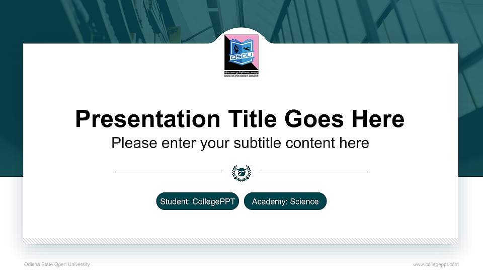 Odisha State Open University National Scholarship Defense PPT Template16:9 ratio PPT effect preview image