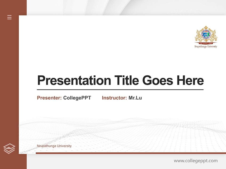 Nrupathunga University Thesis Proposal/Graduation Defense PPT Template4:3 ratio PPT effect preview image5