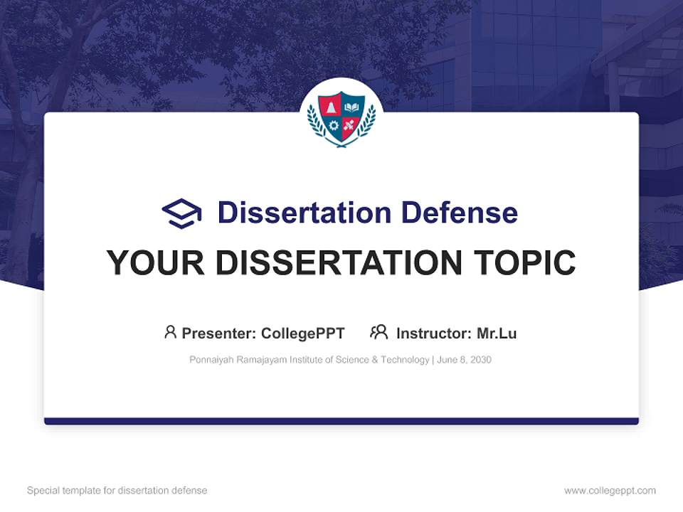 Ponnaiyah Ramajayam Institute of Science & Technology Graduation Thesis Defense PPT Template4:3 ratio PPT effect preview image7