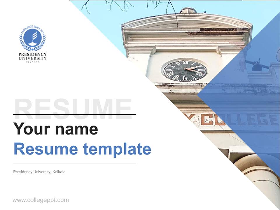 Presidency University, Kolkata Resume PPT Template4:3 ratio PPT effect preview image5