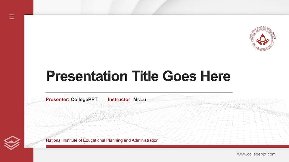 National Institute of Educational Planning and Administration Thesis Proposal/Graduation Defense PPT Template16:9 ratio PPT effect preview image
