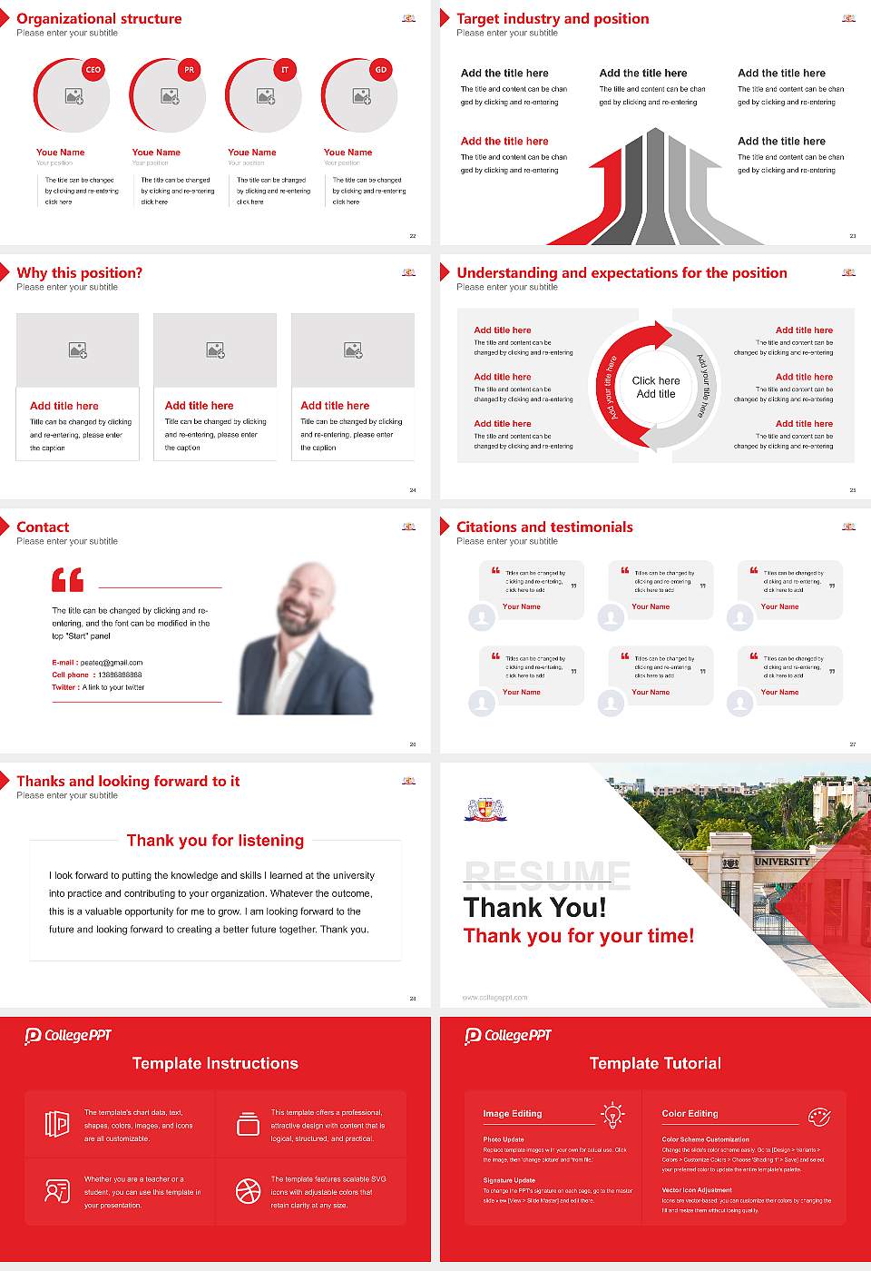 Parul University Resume PPT Template16:9 ratio PPT effect preview image4