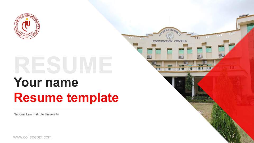 National Law Institute University Resume PPT Template16:9 ratio PPT effect preview image