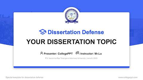 P.V. Narsimha Rao Telangana Veterinary University Graduation Thesis Defense PPT Template