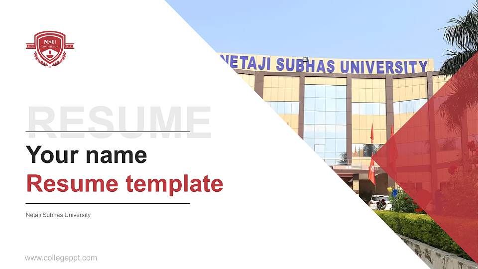 Netaji Subhas University Resume PPT Template16:9 ratio PPT effect preview image