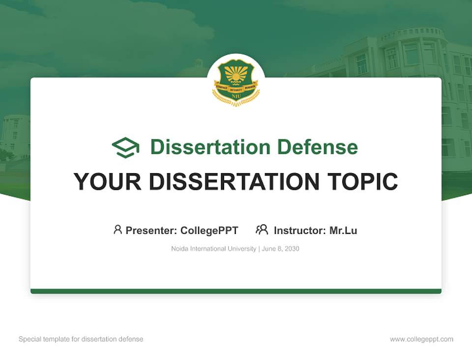 Noida International University Graduation Thesis Defense PPT Template4:3 ratio PPT effect preview image7