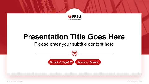 P.P. Savani University National Scholarship Defense PPT Template