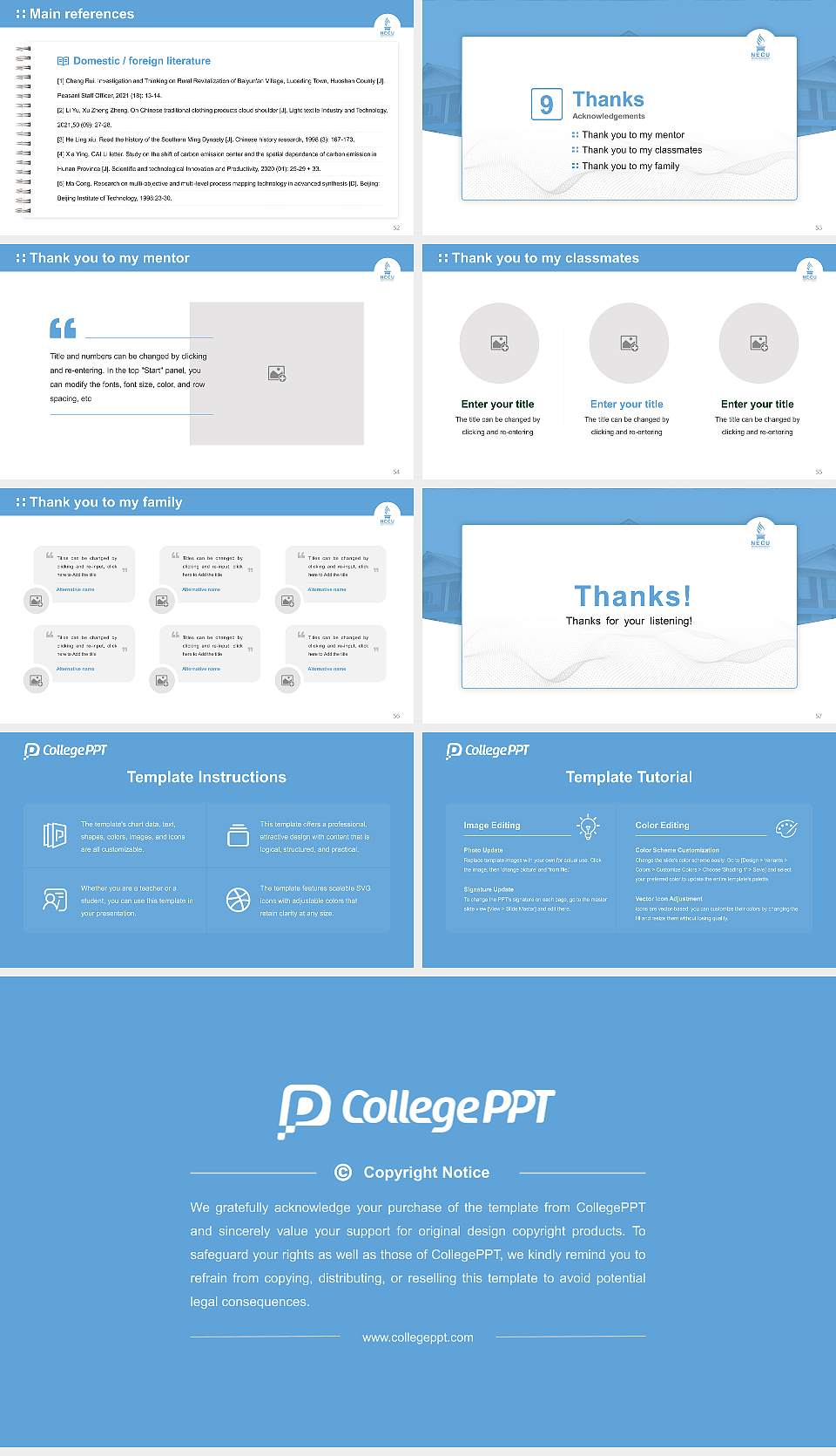 North East Christian University Graduation Thesis Defense PPT Template16:9 ratio PPT effect preview image7